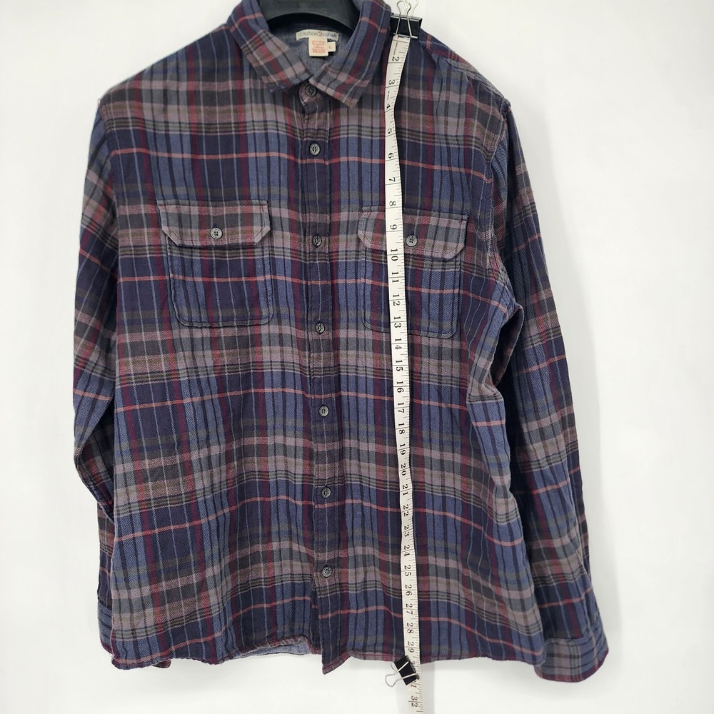 Carbon 2 Cobalt Flannel Shirt Long Sleeve Mens Large Multicolor Plaid Cotton EUC - Picture 4 of 8